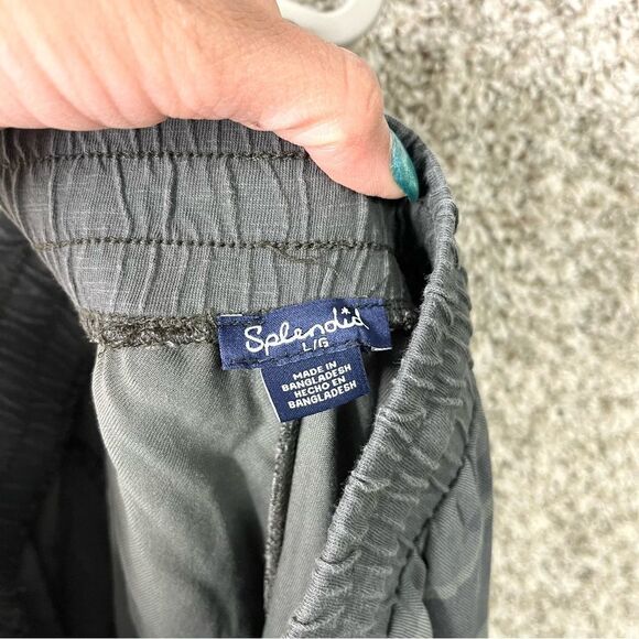 Splendid Joggers Women’s Large Green Camouflage Drawstring Pants - Picture 3 of 7